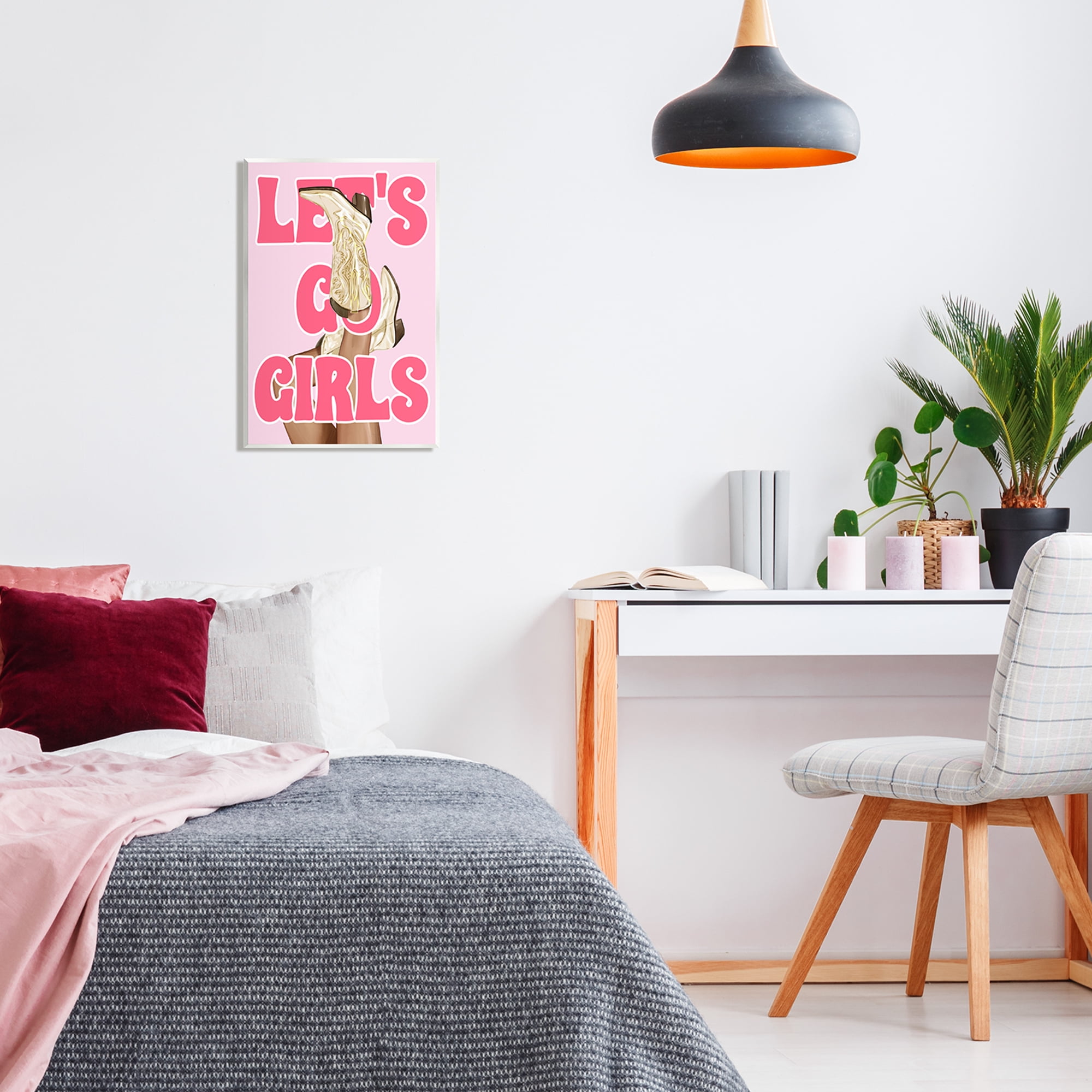 Stupell Industries Let's Go Girls Cowgirl Typography Painting Unframed Art Print Wall Art, 13 x 19