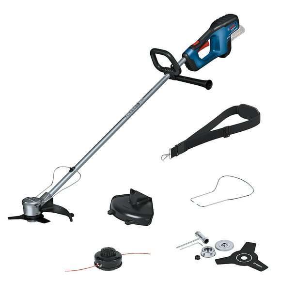 Desbrozadora Inalámbrica Bosch 18V GFR 18V-23. Profesional Brushless 2-en-1: Cuchilla de 3 Puntas (23cm) y Cabezal de Hilo Pro Tap (33cm). (Herramienta Sola).