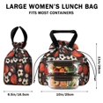 thumbnail image 5 of Baseball Football Pattern Drawstring Lunch Bag Women - Drawstring Lunch Bag Insulated for Work Office - Stain-Resistant Large Lunchbags for Women with Multi-Pockets, 5 of 6