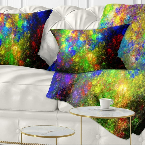 Designart Distant Galaxies - Abstract Throw Pillow - 12x20