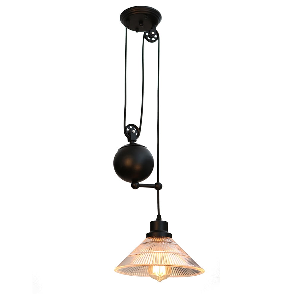 Rinchix 1-Light Glass Shaded Pendant Edison Bulb Included
