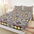 thumbnail image 4 of jejeloiu Calm Tribal Bed Sheets,Serene Print Full Size Sheets For Boys,Gray Multicolor,4pcs,1 Flat Sheet, 1 Fitted Sheet and 2 Pillowcases, 4 of 6