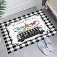 thumbnail image 4 of Easter Rugs Easter Coir Doormat Outdoor Bunny Welcome Mat Layered Buffalo Plaid Black White Rug Natural Coir Door Mat Checkered Mat for Easter Front Porch Entryway Decor 16x24 inch, 4 of 7