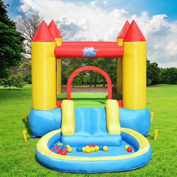 Kadyn Bounce House, Inflatable Bounce Castle, Jumping Castle, Kids Inflatable Bounce House Castle with Balls Pool and Bag