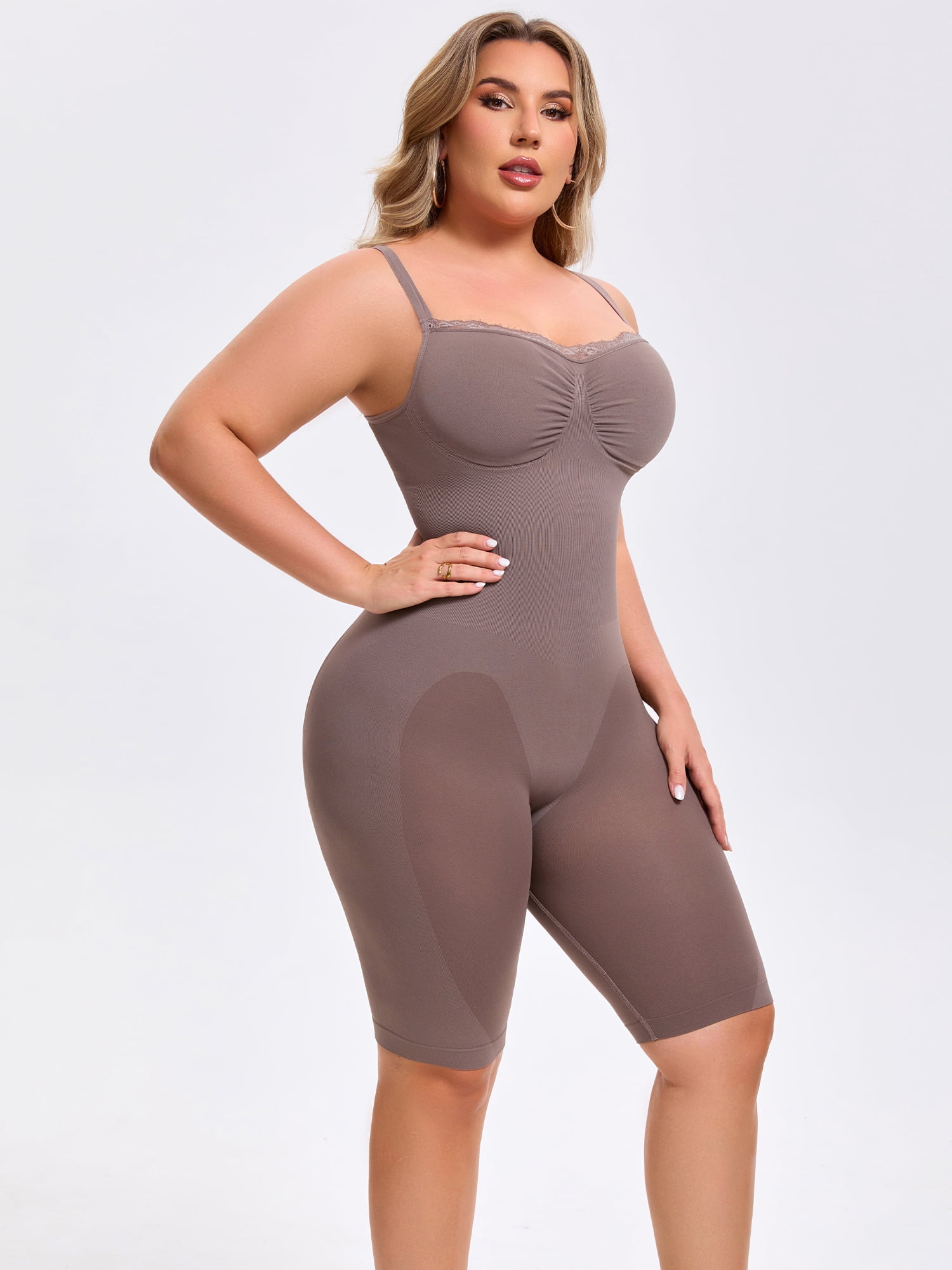 DARING DIVA Women's Sleeveless Shapewear Bodysuits Tummy Control Bodyshaper XL Brown