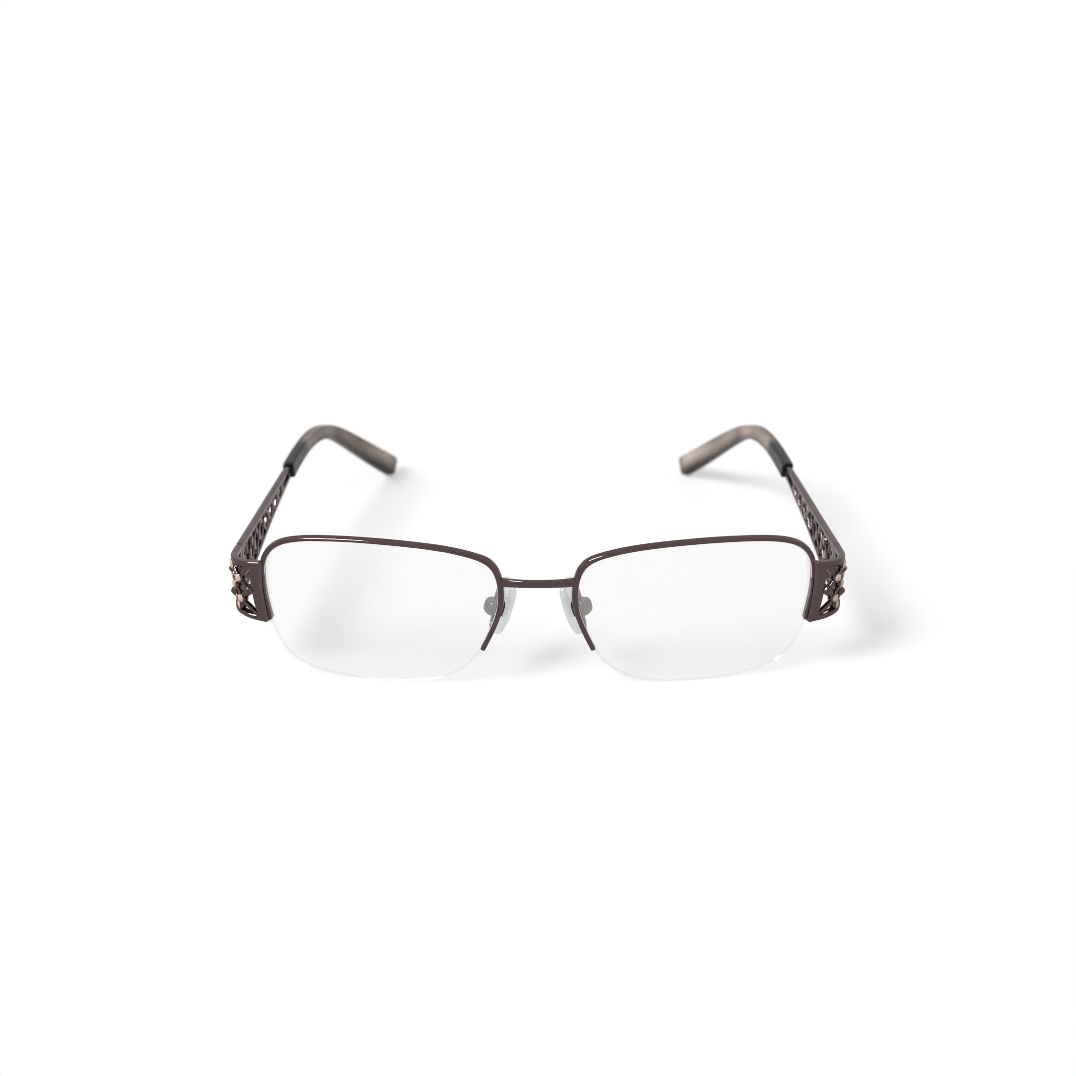 Luxe Women's WLO320 Square Square Prescription Eyeglasses with Case, Brown