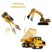 Top Race Construction Truck and Excavator Toy Set - 2 Diecast Metal Vehicle Toys for Kids 8+