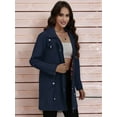 thumbnail image 5 of Women Waterproof with Hood Trech Coat for Women Light-Weight Raincoats Packable Windbreaker Navy Blue M, 5 of 8