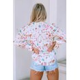 thumbnail image 3 of Women's Multicolor Abstract Print Lantern Sleeve Casual Shirt, 3 of 5