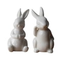 thumbnail image 4 of Inteprter Figuritas de porcelana conejito conejo blanco Animal ornamento liebre lindo escritorio hecho a mano estatua adornos de regalo Decoración del hogar Escribe un, 4 of 6