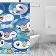 thumbnail image 2 of Piplup Shower Curtain Cartoon Art Bath Shower Curtains with 12 Hooks, Waterproof Washable Polyester Bathroom Home Decor Set 72x72 Inch, Iron, 2 of 8