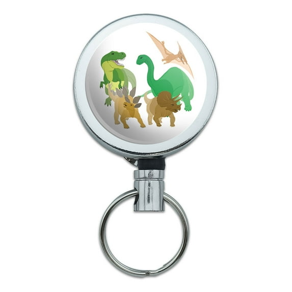 Dinosaurs Retractable Belt Clip Badge Key Holder