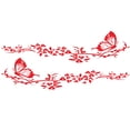 thumbnail image 2 of Walbest 2 Pack Car Sticker, Waterproof Butterfly Flower Car Body Decal for Universal Auto, Red, 2 of 7