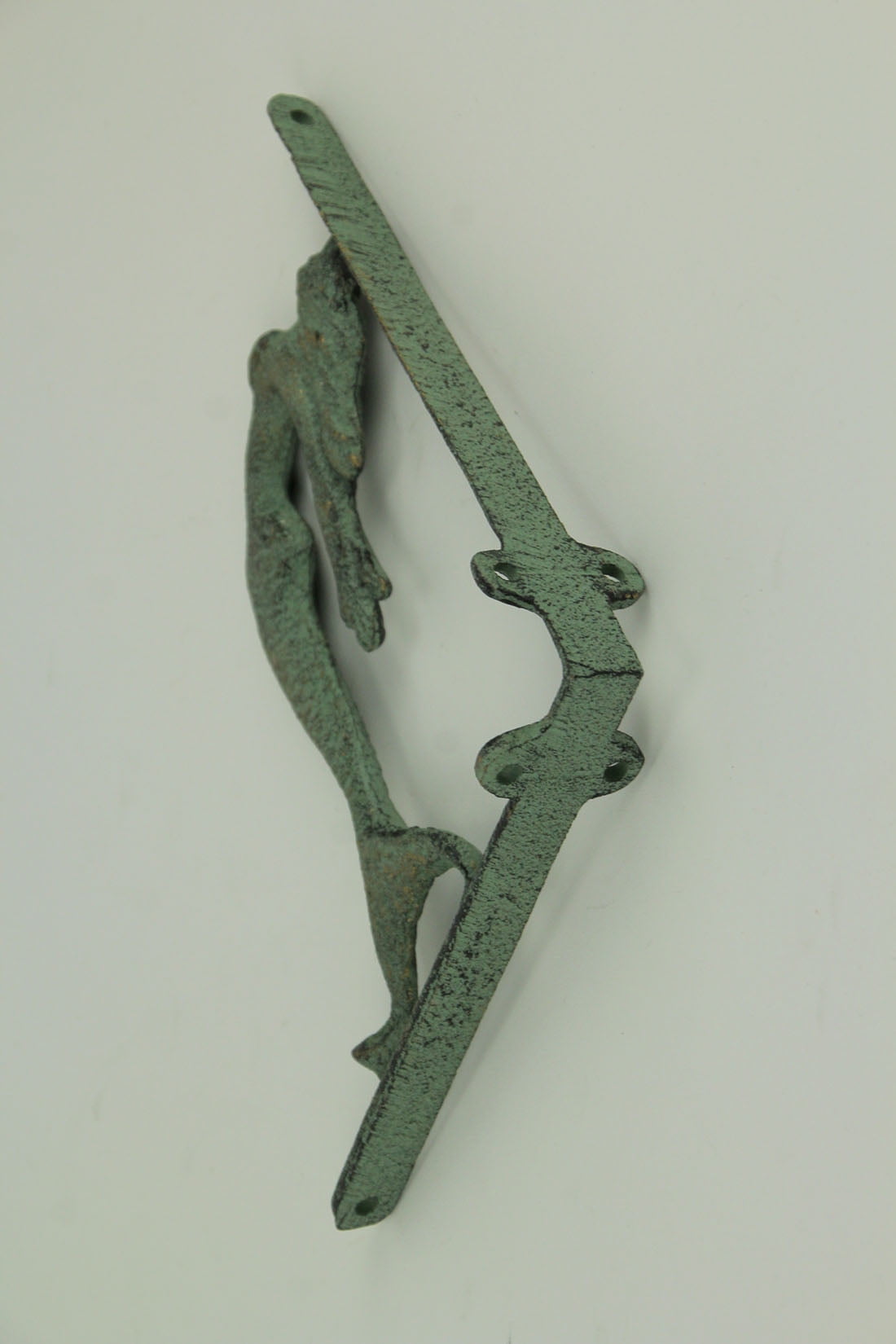 Zeckos Green Cast Iron Swimming Mermaid Wall Shelf Bracket Set of 2
