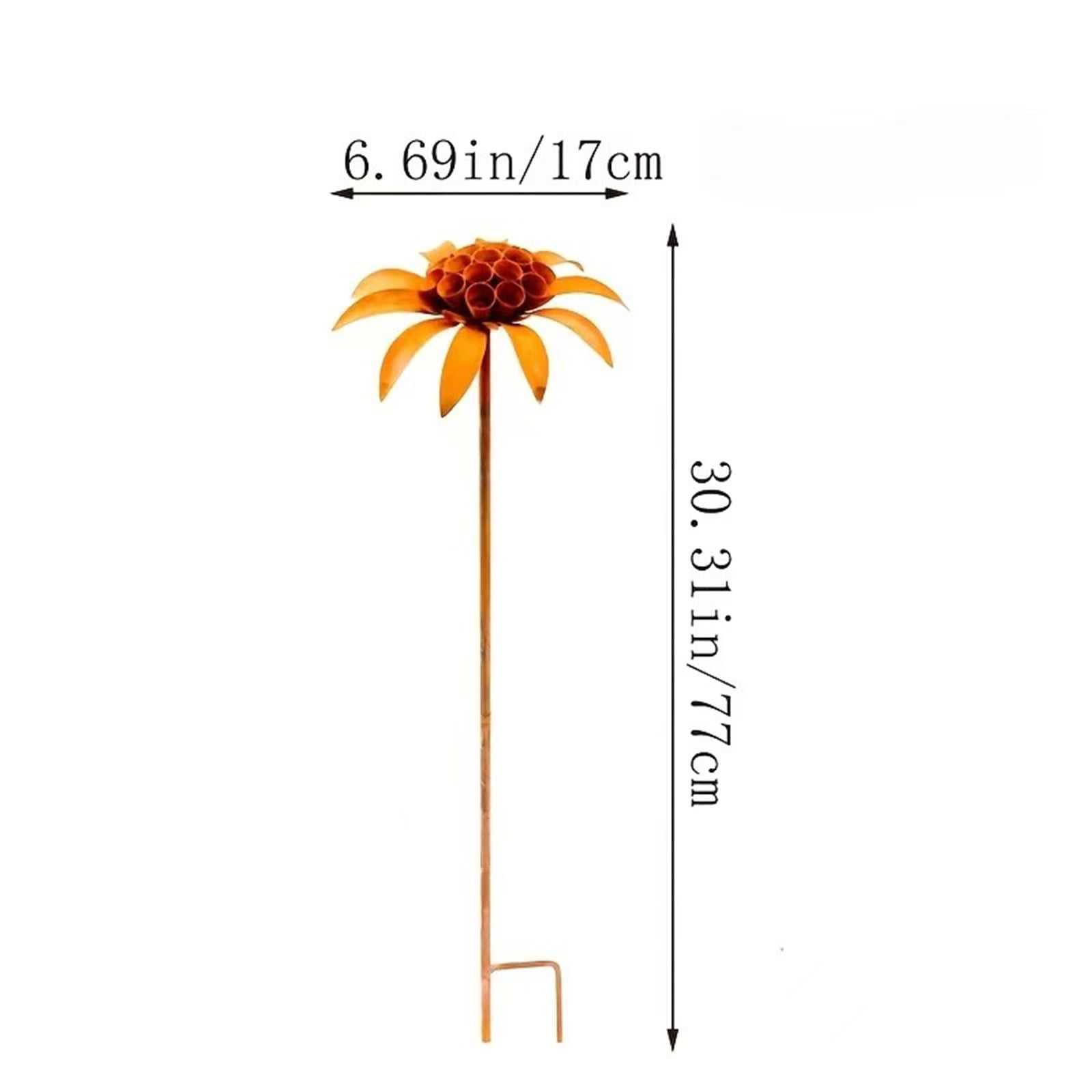 Metal Flowers for Outside, Decorative Garden Stakes, Flower Bed Decorations Outdoor, Metal Garden Flowers Sculpture for Lawn Porch Pathway Patio