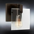 thumbnail image 3 of Urban Ambiance Luxury Mid-Century Modern Bath Fixture, Size: 8-3/8"H x 7"W, with Luxe Style Elements, Olde Bronze Finish and Clear Shade, UHP2454, 3 of 7
