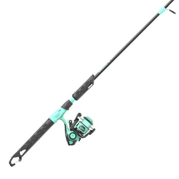 Zebco Kids Rambler Spinning Reel and Fishing Rod Combo, 5 Ft. 3 In. 2-Piece Fishing Pole, Size 20 Reel, Changeable Right- or Left-Hand Retrieve, Pre-Spooled with 8-Pound Cajun Line, Seafoam and Black