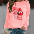 thumbnail image 2 of Luxalzxs Valentine's Day Sweatshirts for Women Love Heart Dwarf Print Crew Neck Long Sleeve Shirts Holiday Casual Pullover Tops, 2 of 3
