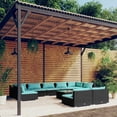 thumbnail image 1 of vidaXL 10 Piece Garden Lounge Set with Cushions Black Poly Rattan, 1 of 5