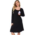 thumbnail image 3 of Avidlove Women’s Nursing/Delivery/Labor Nightgown Long Sleeve Maternity Sleepshirt for Breastfeeding with Button, 3 of 8