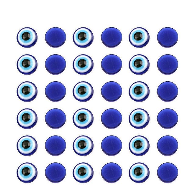 100Pcs Practical Resin Oblate Blue Evil Eye Beads Flat Back Beads for Jewelry Making DIY Scrapbooking (6 x 6mm)