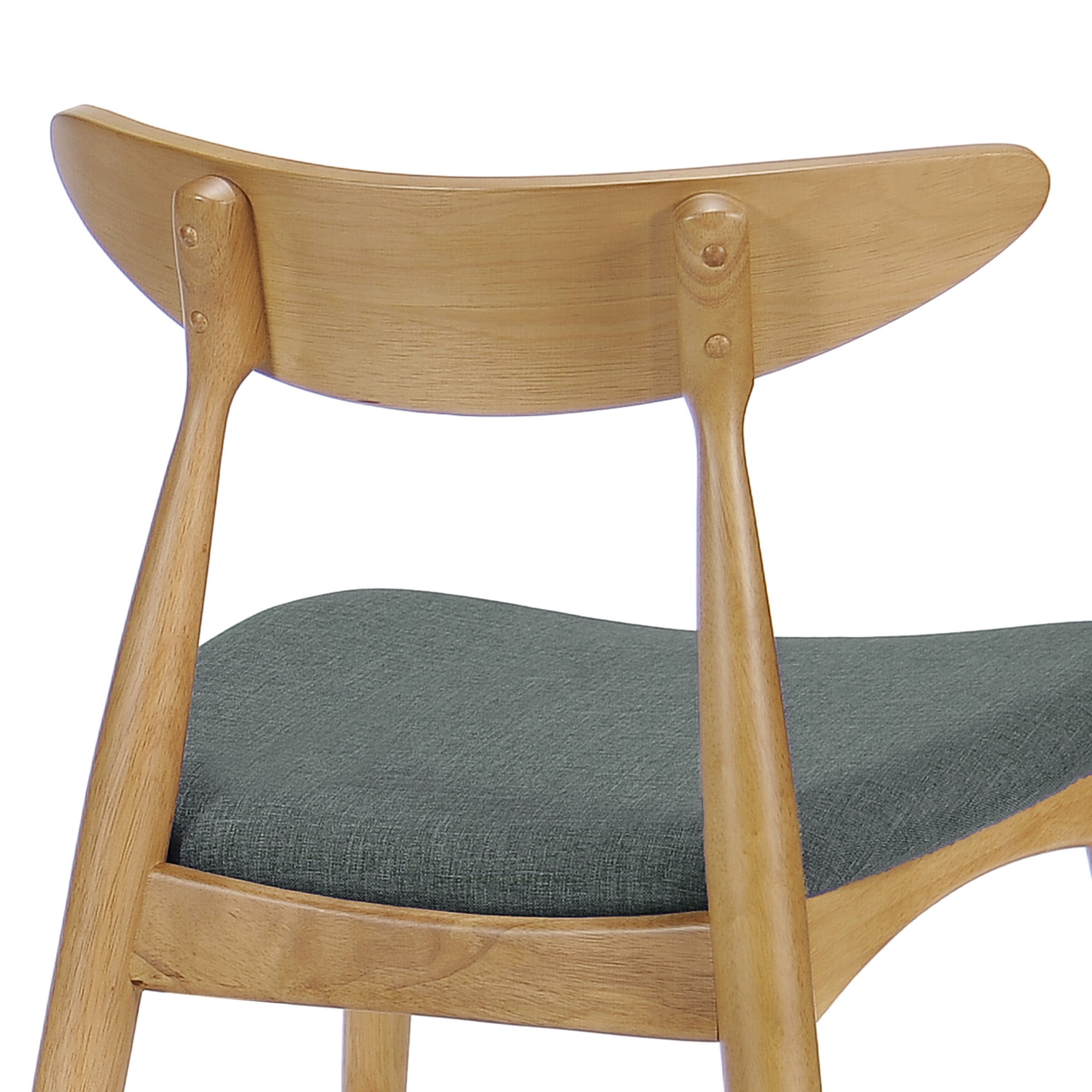 Aukfa Dining Chairs Set of 2, Mid Century Wood Side Chairs with Curved Backrest and Upholstered Seat, Dining Room Chairs for Kitchen, Living Room, Gary