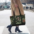 thumbnail image 4 of FORMRS Canvas Laptop Tote Bag for Women with 15.6" Computer Compartments Shoulder Handbag, Green Christmas Holly, 4 of 7