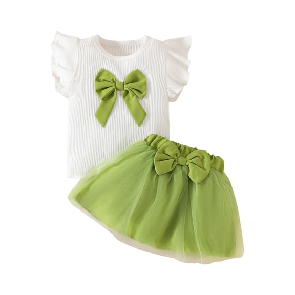 XZNPDUCQ Toddler Girls Summer Clothes Embroidered Farm Tractor Shirt and Short Set 2-Piece Outfits for Girls Casual Elastic Shorts 2Pcs Summer 2Pcs T Shorts Set Dailywear Green,18-24 Months
