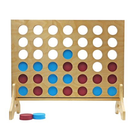 Tailgating Pros Premium Giant Four in a Row with Carrying Case - Jumbo Oversized Outdoor Yard Game - Connect Multiple Pucks in a Row to Win - Many Puck Colors Available!