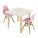 thumbnail image 1 of Mesa de melamina Duduk cuadrada y 2 sillas Eames Infantil rosa, 1 of 3