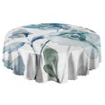 thumbnail image 5 of Round Tablecloth 60 Inch Waterproof Table Cover Polyester flower Stain Wrinkle Free for Events, 5 of 5