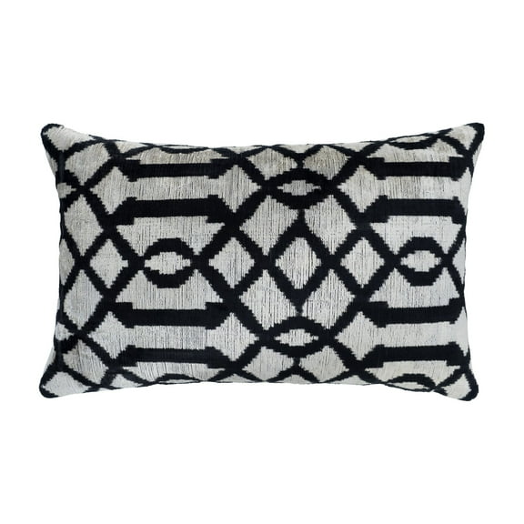 Venezia Silk Velvet Ikat Pillow, 16" X 24"