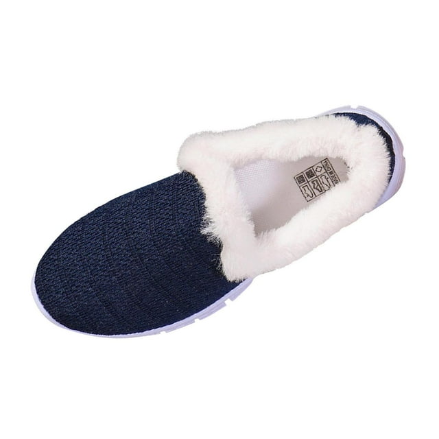 Flats Shoes Women Flying Mesh Wool Round Toe Closed Toe Shallow Mouth Solid