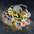 thumbnail image 1 of Guirnalda de luces LED navideñas de 10 pies y 20 luces LED cálidas para interiores, decoraciones navideñas de muñeco de nieve de Papá Noel, 1 of 4