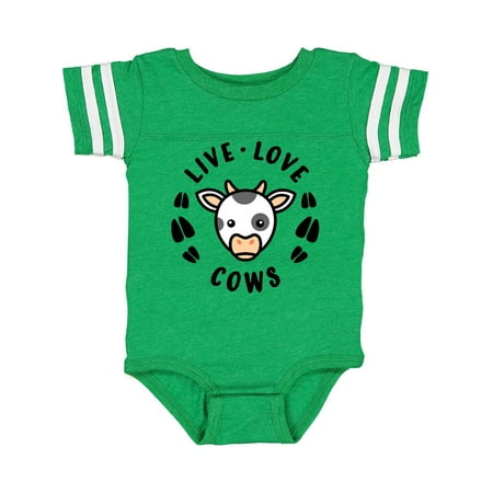 

Inktastic Live Love Cows Gift Baby Boy or Baby Girl Bodysuit