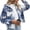 Light Blue, variant on Womens Plaid Flannel Hooded Dressy Casual Drawstring Button Down Cropped Shacket Comfort Loose Fit Jacket Outerwear with Pockets