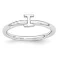 thumbnail image 4 of Sterling Silver Rhodium Letter I Ring, 4 of 8