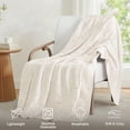 thumbnail image 6 of Whale Flotilla Knit Throw Blanket for Couch, Soft Fuzzy Decorative Knitted Blanket for Sofa Bed, Lightweight Cozy Warm Throws, 50x60 Inch, White, 6 of 8