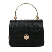 TYLT Casual PU Crossbody Bag Women Round Handle Shoulder Chain Handbag (Black S)