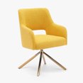 thumbnail image 5 of WestinTrends Mid-Century Modern Wide Boucle Swivel Accent Arm Chair, Mustard, 5 of 12
