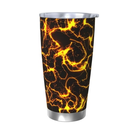 

Cauagu Orange Lightning Pattern 20oz Tumbler Stainless Steel Vacuum Insulated Tumbler with Lid Durable Insulated Coffee Mug Thermal Cup with Splash Proof Sliding Lid-Without Straw