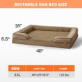 thumbnail image 2 of XXL Orthopedic Dog Bed with Headrest, Waterproof Dog Couch Bed with Removable Washable Cover, Dog Sofa Bed, Egg-crate Foam, Waterproof Lining, Nonskid Bottom, Brown, 48in, 2 of 8