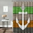 thumbnail image 4 of Shower Curtain Nautical Anchor Shower Curtains for Bathroom Decor Vintage Wood Grain Orange Green Shower Curtain Sets with Hooks Waterproof Fabric Bath Curtain Extra Long 72" X 84", 4 of 6