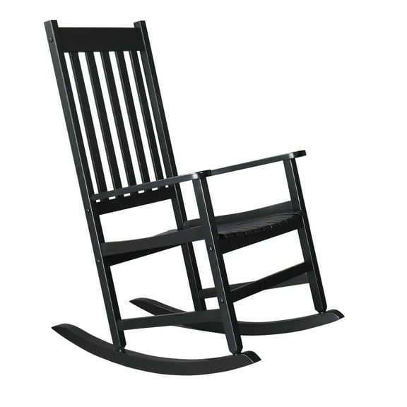 Ktaxon Wooden Rocking Chair, Wood Rocker, Patio Chair, Wooden Rocker, Wood Chair for Outdoors and Indoors, Patio Lawn, Yard, Black