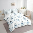 thumbnail image 3 of Feelyou Kids Xmas Snowman Bedding Comforter Set 7pcs, Kawaii Christmas Snowflake King Bedding Sets, Happy Winter Festival Reversible Bed Sheets, Breathable Home Decor, 3pcs, 3 of 7