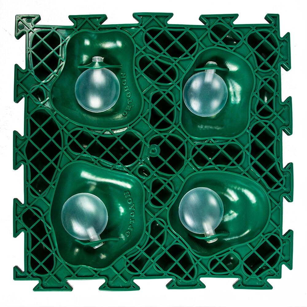 Ortodon Moss Module Sensory Mat with Squeakers 6 Pieces Orthopedic Puzzle Mats for Foot Massage Game Mat Massage Sensory Mat Puzzle Floor Mat, Green