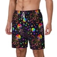 thumbnail image 2 of Uemuo Rainbow Jellyfishes Pattern Mens Swim Trunks Quick Dry Board Shorts with Mesh Lining, Stretch Beach Shorts Quick Dry No-Chafing Board Shorts-Small, 2 of 9