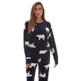 thumbnail image 4 of #FollowMe Womens Ultra-Soft Velour Jogger Pajama Set  Relaxing & Stylish Sleepwear (Navy - Polar Bear, Large), 4 of 4