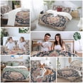 thumbnail image 5 of 3 Piece Vintage Boho Duvet Cover Set Full Size,Microfiber Comforter/Quilt Cover with Corner Ties and 2 Pillowcases,Middle Century Western Geometric Abstract Art All Season Bedding with Zipper Closure, 5 of 8