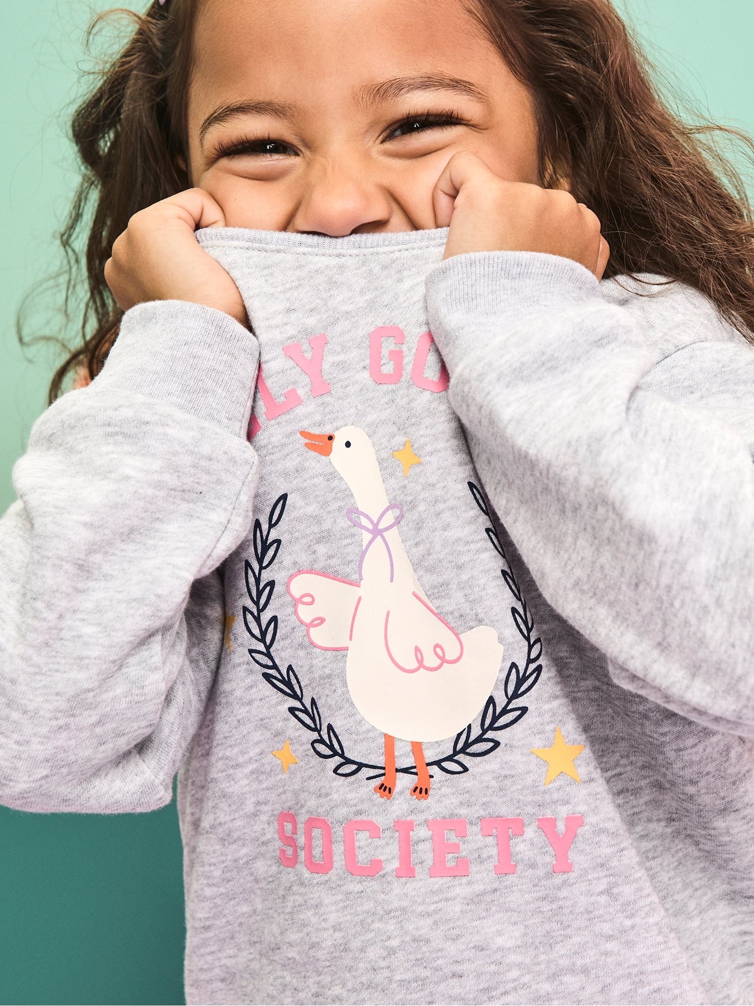 Garanimals Baby & Toddler Girl Fleece Crewneck Sweatshirt, Sizes 0-6T